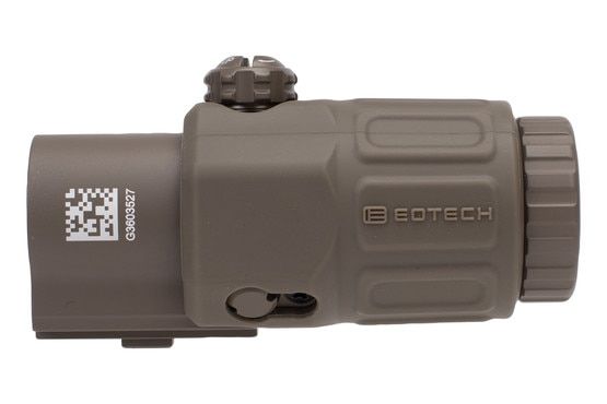 EOTECH G33 3x Magnifier in Tan features a textured knob for vertical adjustment